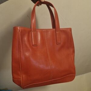 Vintage Red Leather Coach Tote Bag